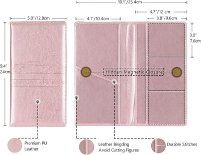 TOURSUIT Car Registration and Insurance Card Holder, Vehicle License Document Glove Box Compartment Organizer, Interior Car Accessories for Women Men (Rose Gold)