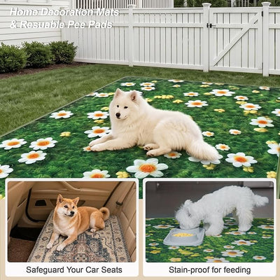 Washable Pee Pads for Dogs, Reusable Puppy Potty Training Pads, Ultra-Absorbent Thick Waterproof Leak-Proof Non-Slip Pads & Mat for Crate, Playpen, Floor, Whelping & Housebreaking , 2 Pack 36"x72"