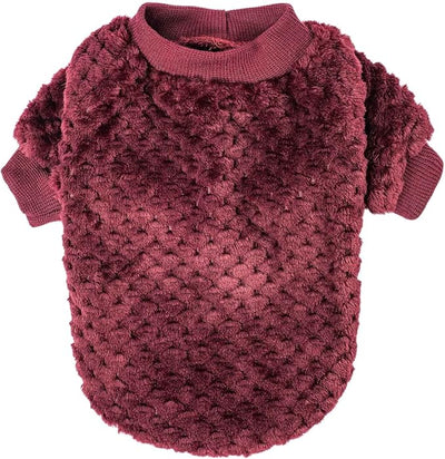 Dog Sweater, 2 Pack Dog Sweaters for Small Medium Dogs or Cat, Warm Soft Flannel Pet Clothes for Dogs Girl or Boy, Dog Shirt Coat Jacket (X-Large, Dark Red+Dark Green)