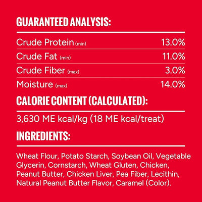 Good 'n' Tasty Triple Flavor Stacks with Peanut Butter, 3.5 Ounces, Bite Sized Snacks for Dogs with Premium Chicken and Real Peanut Butter (Pack of 2)