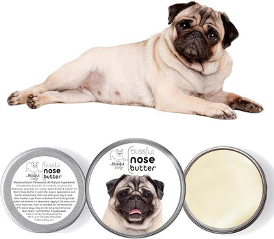 The Blissful Dog Fawn Pug Nose Butter, Versatile Dog Nose Balm to Reduce Dryness, Handcrafted Moisturizer, Easy-to-Apply, Unscented, 1 oz.