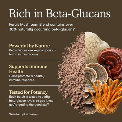 Fera Pets Mushroom Supplement for Dogs & Cats with Turkey Tail - USDA Organic - Cognitive and Immune Support - Enhances Liver Function - Supports a Healthy Gut - Powder - 120 Scoops