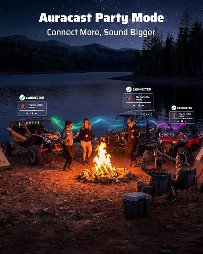Ehaho 34 Inch UTV Sound Bar, IP66 Waterproof Bluetooth Golf Cart Sound Bar, ATV SoundBar with RGB Lighting, Amplified Powersports SXS SoundBar, UTV Speakers Compatible with Polaris RZR Can-Am