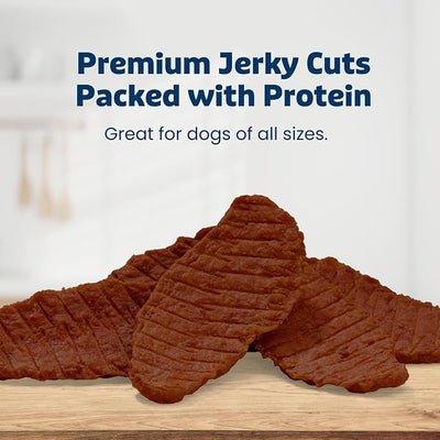 Blue Buffalo True Chews Beef Premium Jerky Cuts Natural Dog Treats, Chicken-Free Recipe, Healthy Reward or Training Treat, Made in the USA with Real Steak & Natural Ingredients, 20 oz.