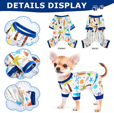 Dog Pajamas Pjs Soft Stretchy Dog Clothes for Small Dogs Girl Boy Medium Size Dogs Spring Summer Puppy Clothes Doggie Onesies Cat Pet Jammies Outfit