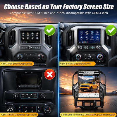 AuCar 836PRO Android 14 15.6 Inch Touchscreen with LED knobs Car Radio for GMC Sierra Chevrolet Silverado 2019-2025 Head Unit Wireless Carplay Android Auto GPS Navigation 128GB US 1 Yr Service