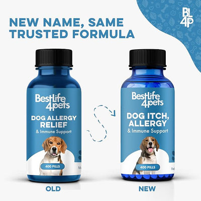 Dog Allergy Relief & Immune System Booster – Homeopathic Formula for Allergy Support & Skin Relief for Dog Itching – Helps with Sneezing, Runny Nose, Swelling, & Seasonal Allergies – 400 Tiny Pills