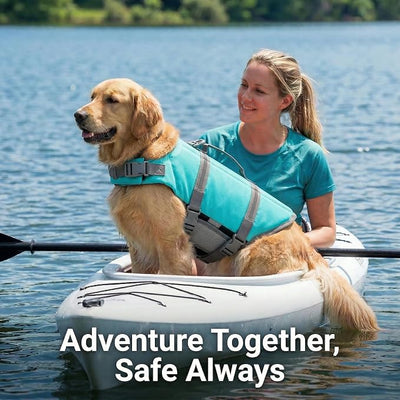 Doglay Dog Life Jacket with Rescue Handle, Dog Life Vest for Swimming Boating, Adjustable Reflective Puppy Swim Vest with Superior Buoyancy for Small Medium Large Dogs