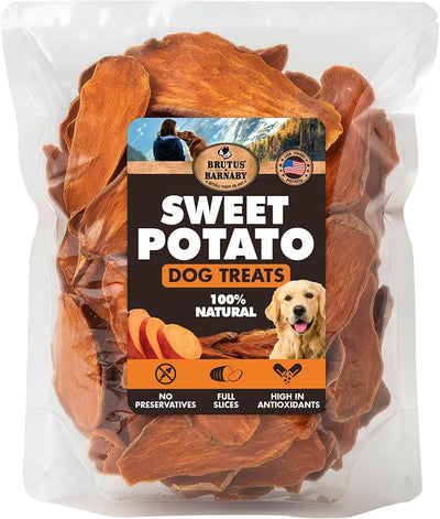 BRUTUS & BARNABY Sweet Potato Dog Treats – Support Sensitive Stomachs with USA-Grown, Hypoallergenic Treats that Smell as Good as They Taste