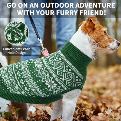 HOMIMP Dog Sweater Argyle - Warm Sweater Winter Clothes Puppy Soft Coat, Ugly Dog Sweater for Small Medium and Large Dogs, Pet Clothing Boy Girl, Green S