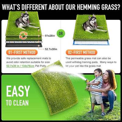 Hompet Artificial Dog Grass Pad for Dogs, 51"x28", Easy to Clean with Drainage Holes