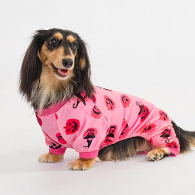 Fitwarm Halloween Jack O Lantern Dog Pajamas, Funny Costumes for Small Dogs Girl, Pet Outfit, Pink, Black, XS