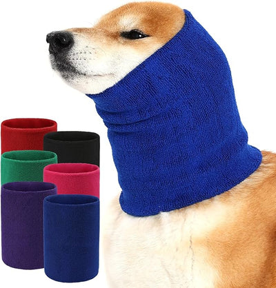Dog Calming Hoodie Quiet Head Cover Sleeves Double Layer Thickened Dog Ear Muffs Noise Protection,Dog Hematoma Ear Wrap, Dog Headband for Anxiety Relief for Bath, Thunderstorms