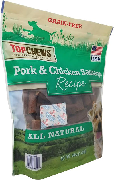 Pork & Chicken Sausage Dog Treats, 100% Natural (36 Oz, 2.25 LBS)
