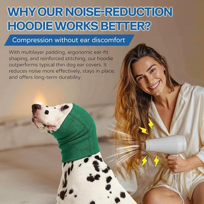 Dog & Cat Calming Hoodie – Soft Double-Layer Ear and Neck Cover for Anxiety Relief & Noise Protection, Elastic Pet Head Wrap for Grooming, Bath, Drying & Fireworks