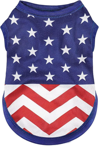 American Flag Inspired Dog Vest: Perfect Dog Shirt, Ideal Tank Top for Everyday Wear, Independence Day Celebrations Quality Materials for a Cute and Stylish Look Classic Blue Star XL
