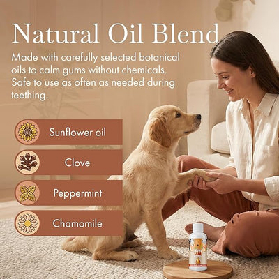 Punkin Butt for Pets Puppy Teething Oil to Stop Chewing and Relieve Discomfort | All Natural, Organic, Safe for Dogs, Chemical-Free (1 oz)