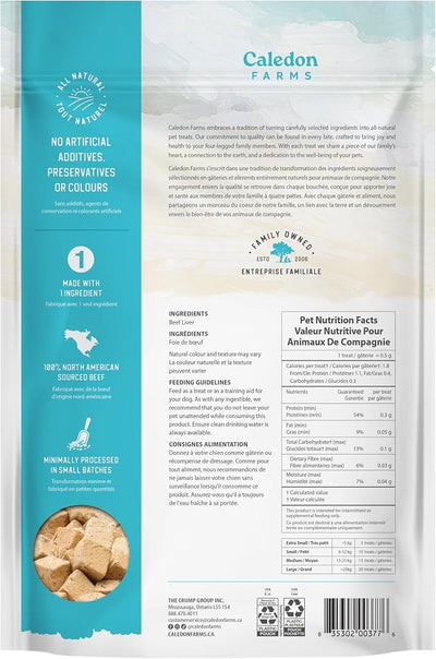 Caledon Farms, Value Pack Freeze Dried Beef Liver Bites, 12.5 oz, Freeze Dried Dog Treats