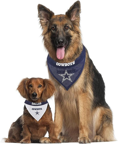 Pets First NFL Dallas Cowboys Reversible Bandana Size XX-Large for Dogs & Cats. 2 Sided Sports Bandana, Premium Embroidery Team Logo, Many NFL Teams Available