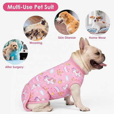 cyeollo Recovery Suit for Dogs Surgery Suit Female Spay Soft Pet Onesie Bodysuit After Sugery Male Dog Neuter Pet Clothes Small Dogs Surgical Recovery Shirt, Unicorn XS