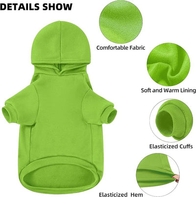 Dog Sweater Dog Hoodie Cold Weather Coat Hooded Sweatshirt for Puppies,Cats, Small Medium Large Dogs (Green(I Love My Dad), Large)