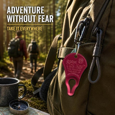 The Original Tick Key - Tick Detaching Device - Portable, Safe and Highly Effective Tick Detaching Tool (Red)