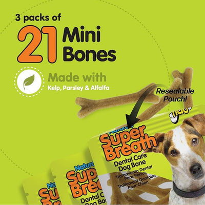 Fido Super Breath Dental Care Bones for Dogs, Small - 13 Count, Pack of 3 - Fresh Breath Dog Dental Treats for Small Dogs - Plaque & Tartar Control - Made in USA - 39 Total
