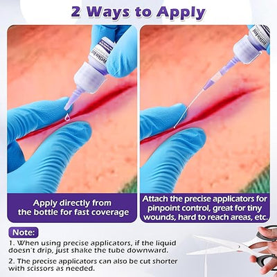 1 Pack 3ml Veterinary Surgical Skin Glue with 10 Applicators, Strong Surgical Adhesive, Blue-Tinted Fast-Acting Tissue Wound Glue, Up to 30 Applications, Ideal for Multi-Pet Households