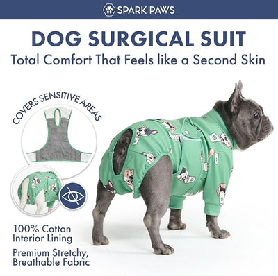 Spark Paws Dog Surgery Recovery Suit – Dog Recovery Suit After Surgery, Anti-Lick Dog Onesie, Abdominal Wound Protector, Soft Cone Alternative for Spay Neuter Male Female Pet Recovery - Pup Cup - M
