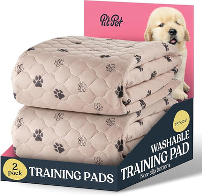 Super Absorbent Washable Pee Pads for Dogs - 2-Pack Superior Reusable Puppy Pads Pet Training Pads –100% Waterproof Dog Pee Pad Protects Against Urine Leakage Non-Slip Grip Prevents Slipping& Bunching
