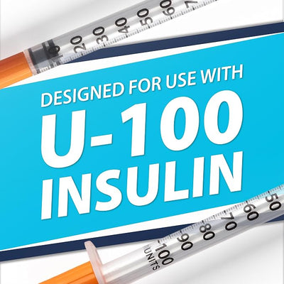 Easy Touch U-100 Pet Insulin Syringes for Dogs & Cats – 30G 1cc 1/2" Needle, Half-Unit Markings for Precise Dosing, Compatible with U-100 Insulin, Box of 100