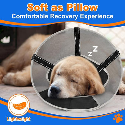 Breathable Mesh Dog Cone Collar for Surgery, Soft Elizabethan Recovery Alternative to Stop Licking,Pet Neck Collar for Large Medium Small Breeds, XS