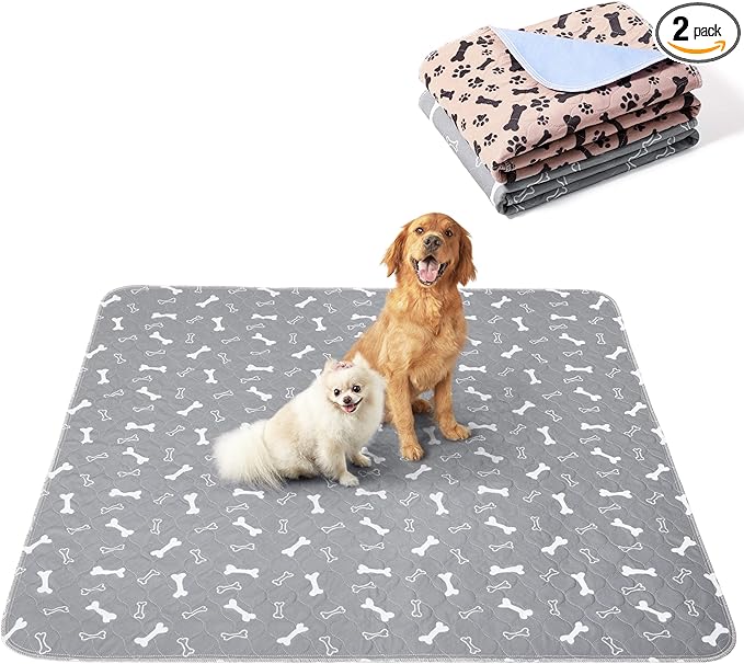 Eterish Reusable Washable Pee Pads for Dogs Extra Large 48'' x 60'' 2 Pack, Absorbent Pet Puppy Dog Training Pads Non-Slip, Waterproof Whelping Potty Pads for Dogs Leak-Proof