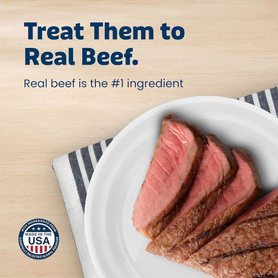 Blue Buffalo True Chews Beef Premium Jerky Cuts Natural Dog Treats, Chicken-Free Dog Snacks, Healthy Reward or Training Treat, Made in the USA with Real Steak & Natural Ingredients, 30 oz.