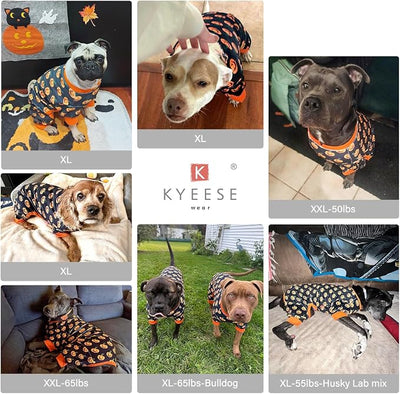 KYEESE Halloween Dog Pajamas for Large Dogs Boy Girl 4 Legs Doggie Jammies Adorable Pumpkin Dog Pjs Pet Onesie Stretchable Festival Doggy Clothes Halloween Costumes,XXX-Large