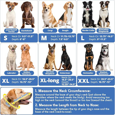 Dog Cone, Transparent Recovery Collar for Giant Breeds, E Collar After Surgery to Stop Licking, Depth Adjustable Soft Cone Not Block Vision Patented (XXL)