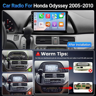 10.1-inch Linux Touchscreen for Honda Odyssey 2005-2010 Stereo, Upgrade Fast Boot Car Radio for Odyssey Screen with Carplay, Android Auto, Bluetooth, FM, SWC, EQ, DSP + MIC + Backup Camera