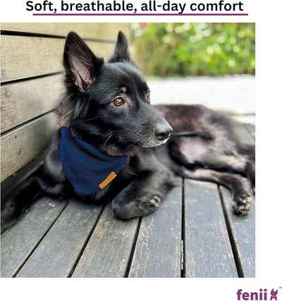 Premium Cotton Dog Bandanas - 2 Pack - Adjustable Fit - Washable - for Small, Medium & Large Breeds - Girl & Boy Dog Accessories - Multiple Sizes (Midnight Blue & Slate Blue, Large)