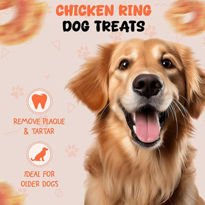 Annika Chicken Rings Dog Treats – Natural Chicken Jerky Chews, Rawhide-Free Healthy Training Treats for Small, Medium & Large Dogs, High Protein Snacks for Hip & Joint Support, 11.6 oz