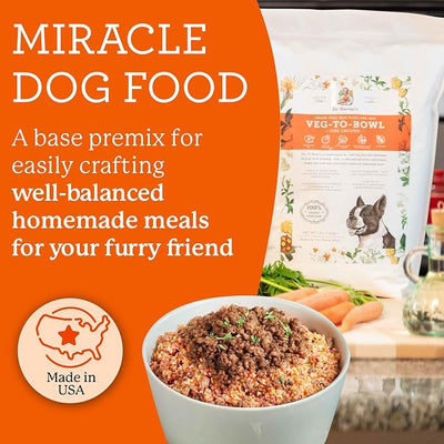 Dr. Harvey's Veg-to-Bowl Fine Ground Dog Food, Human Grade Dehydrated Base Mix for Dogs, Grain Free Holistic Mix for Small Dogs (3 Pounds)