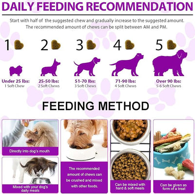 15-in-1 Dog Multivitamin Supplements with Glucosamine & Probiotics，Natural Daily Vitamins Chews for Dogs,Pet Health Support-Skin-Immunity-Gut Digestion-Joint-Heart,150 Pcs-Duck Flavor