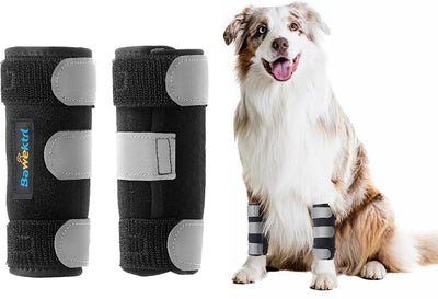 Dog Wrist Brace for Front Leg ,Carpal Brace for Dogs Prevents Injuries Sprains Helps with Loss of Stability Caused by Arthritis, Keep Joint Warm, Reduces Pain Inflammation（Pair）