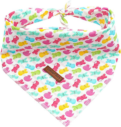 Lionheart glory Easter Dog Bandana Dog Kerchief 1 Pack Washable Soft Comfortable Dog Scarf, Square Adjustable Girl or Boy Easter Eggs Bunnies Dog Bandanas for Medium Large Dogs