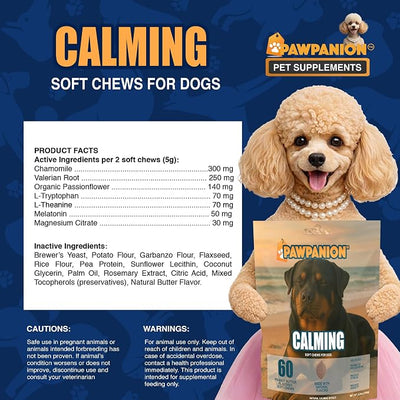 Calming Soft Chews for Dogs Anxiety Relief 60 Count
