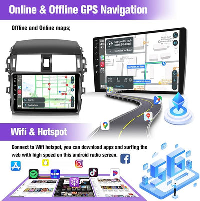 Leadfan Car Radio for (Fit for J.B.L Version) Toyota Corolla 2009 2010 2011 2012 2013, 9inch Touch Screen for Corolla Head Unit with Wireless Carplay Android Auto Bluetooth GPS Backup Camera