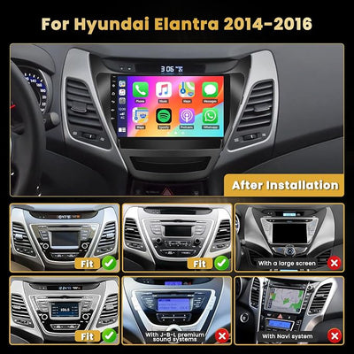 8 Core 4+64GB for Hyundai Elantra 2014-2016 Android 15 Car Stereo Wireless Apple Carplay, 9 Inch IPS Touchscreen Car Radio 59UI GPS Navigation WiFi 32EQ DSP Backup Camrea