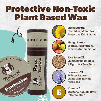 Natural Dog Company Pawtection Bundle with (1) 2 oz. Tin and (1) Travel Size Stick Healing Balm for Dogs