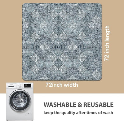 nunubaby 2PACK Washable Pee Pads for Dogs, Stylish, Non-Slip and Leak-Proof Pee Pads. Reusable Potty Pads for Dogs for Crates and Floors.(Blue/Multi,72" x72" )