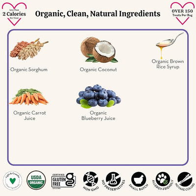 Lord Jameson Wild Berri | Light & Crunchy Love Puffs Collection | Organic Dog Treats, Blueberry Recipe, Gluten-Free, Preservative-Free, USDA Certified Organic. Made in USA
