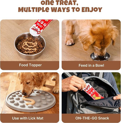 M-PETS Creamy Lickable Dog Treats, Chicken Flavor, 8 Tubes Squeeze Up Soft Dog Snacks for Puppies & Seniors, Reward Training or Food Topper,Low-Calorie Grain Free Puree for Joint & Digestive Health